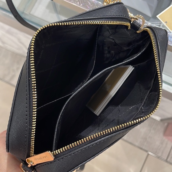 Michael Kors Jet Set Item Large East West Zip Crossbody Leather Black - Picture 16 of 17